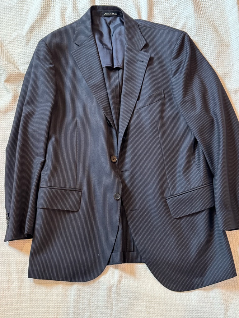 Cantarelli Men's Pinstripe Blazer - Black Made In Italy 40r (41)